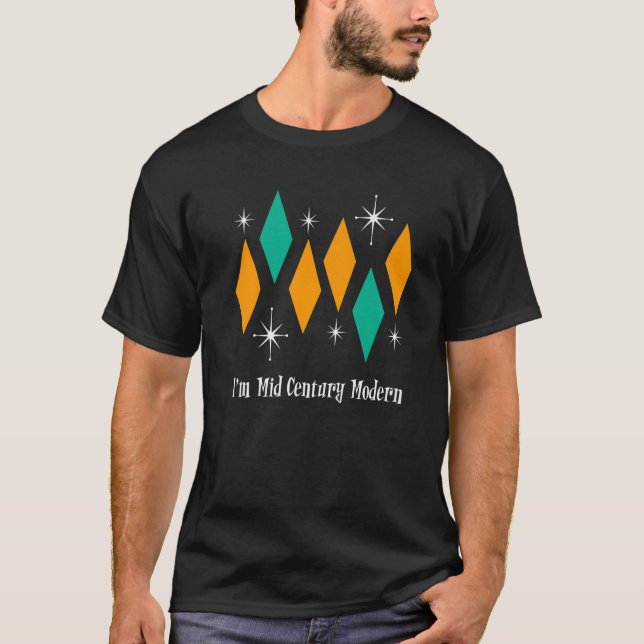 Jag är mitt århundrade Modern Retro Stars Diamonds T Shirt (Framsida)