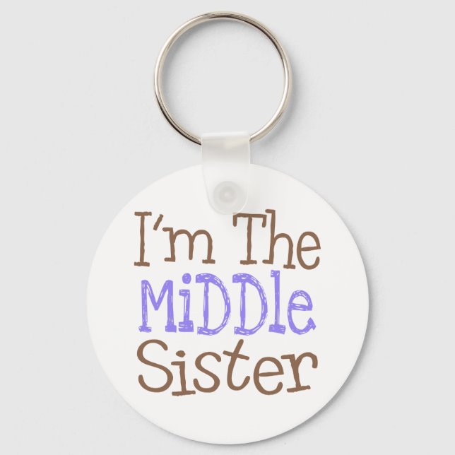 Jag är Mitten syster (Lila) Nyckelring (Framsida)