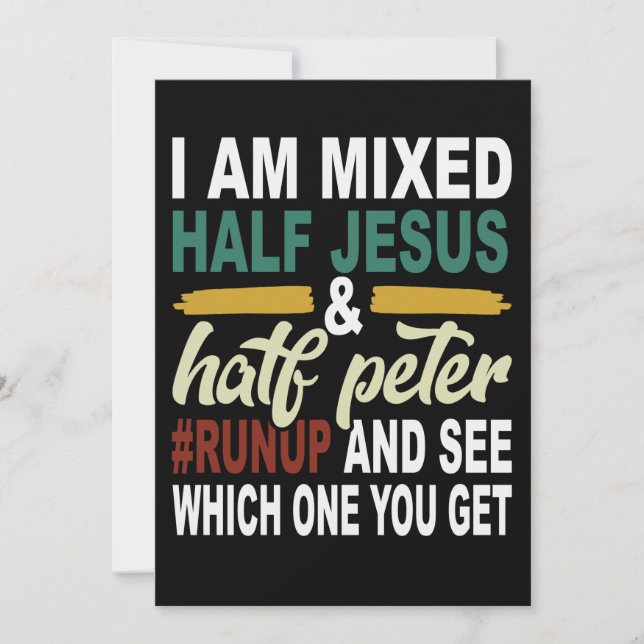 Jag är Mixed Hälften Jesus och Halva Peter Spara Datumet (Framsida)