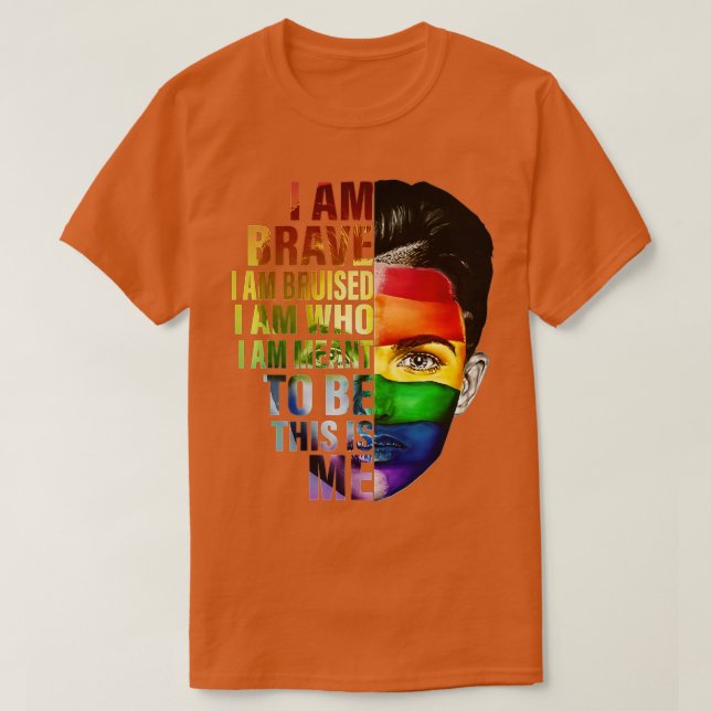 Jag är Modig att jag är överskörad. Jag är Meant L T Shirt (Design framsida)