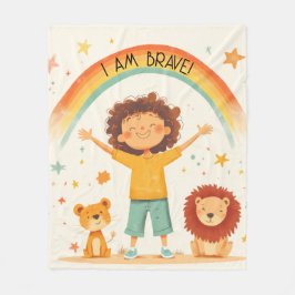 Jag är Modig - barnbekräftelse Fleecefilt