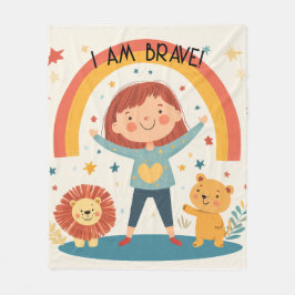 Jag är Modig - barnbekräftelse Fleecefilt