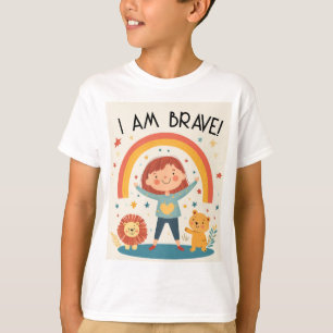 Jag är Modig - barnbekräftelse T-Shirt