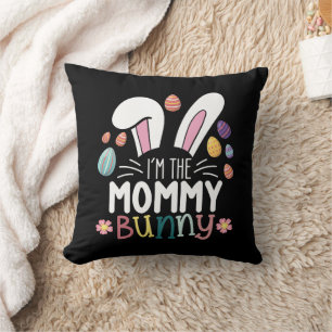 Jag är Mommy Mom Kanin Påsk Familj Matchande Kudde