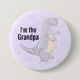 Jag är morfar Cute PreHistory Dinosaur Knapp