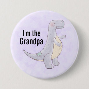 Jag är morfar Cute PreHistory Dinosaur Knapp