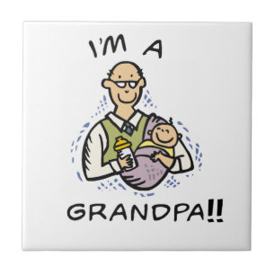 Jag är morfar och Baby Tshirts och gåvor Kakelplatta