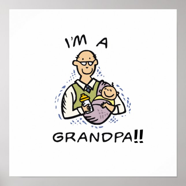 Jag är morfar och Baby Tshirts och gåvor Poster (Framsidan)