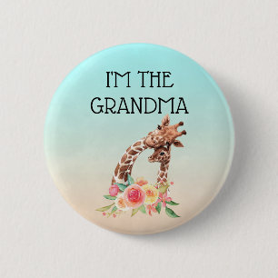 Jag är mormécute Mamma & Baby Giraffes Knapp