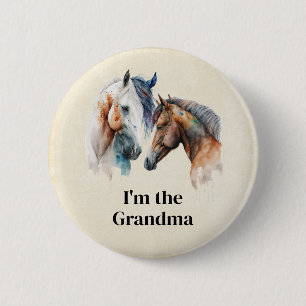 Jag är mormor Bevackra Horses Western Boho Knapp