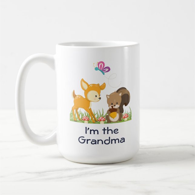 Jag är mormor Cute Forest Animals Kaffemugg (Vänster)