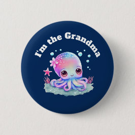 Jag är mormor Cute Octopus Sea Creature Knapp