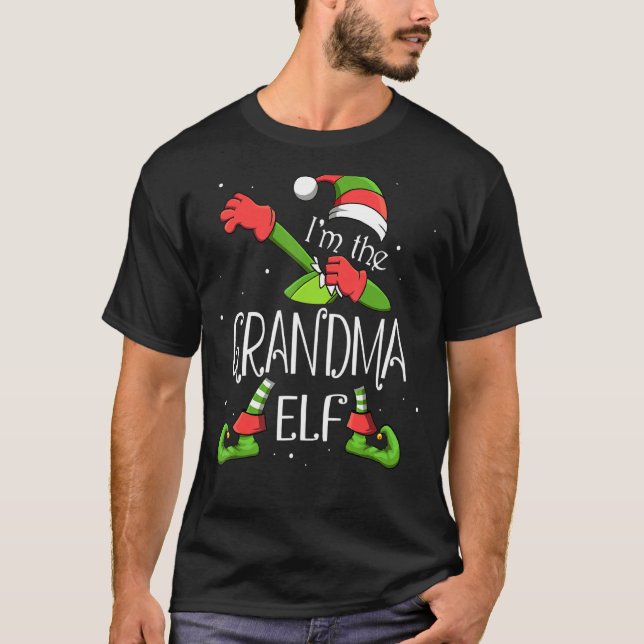 Jag är mormor Elf Dabbing Jultomten Julafton för F T Shirt (Framsida)