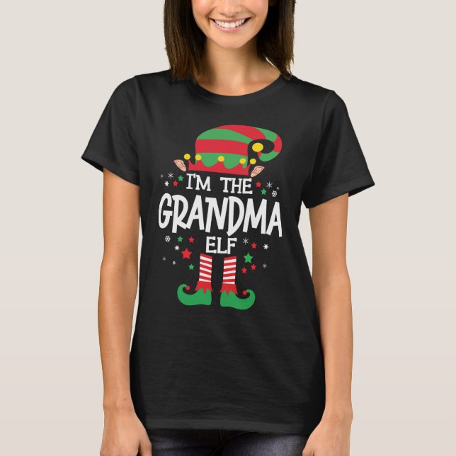 Jag är mormor Elf-julmatchningsfamiljen Grou T Shirt (Framsida)