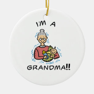 Jag är mormor och Baby-gåvor Julgransprydnad Keramik