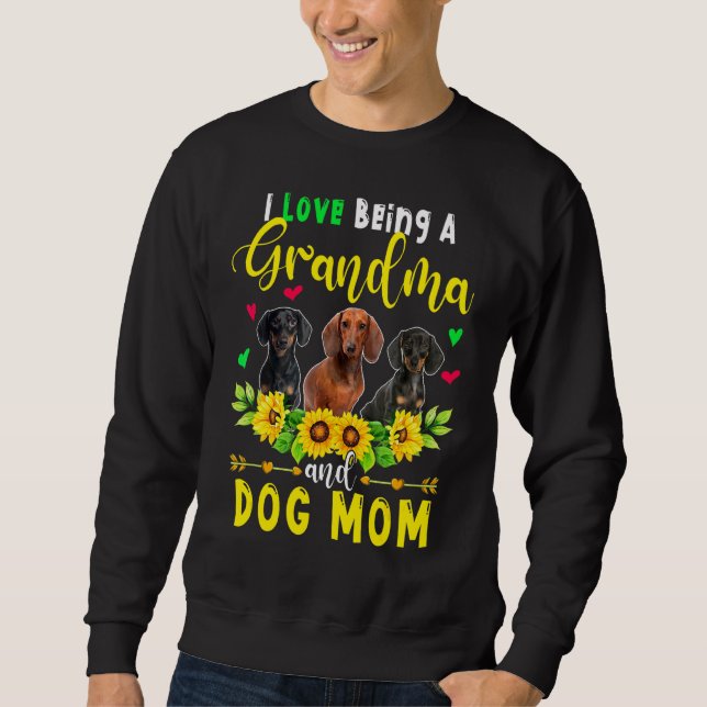 Jag är mormor och Hund Dachshund Hundar Lång Ärmad Tröja (Framsida)