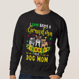 Jag är mormor och Hund Fransk Bulldog i Kärlek Lång Ärmad Tröja