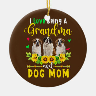 Jag är mormor och Mamma St Bernard Julgransprydnad Keramik