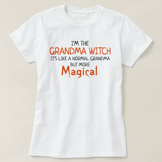 Jag är mormor Witch Funny Halloween T-Shirt (Design framsida)