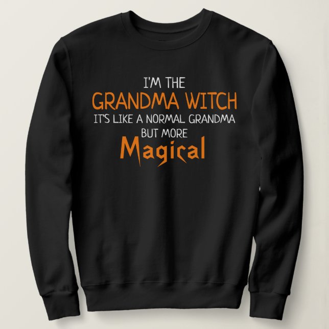 Jag är mormor Witch Funny Halloween T Shirt (Design framsida)