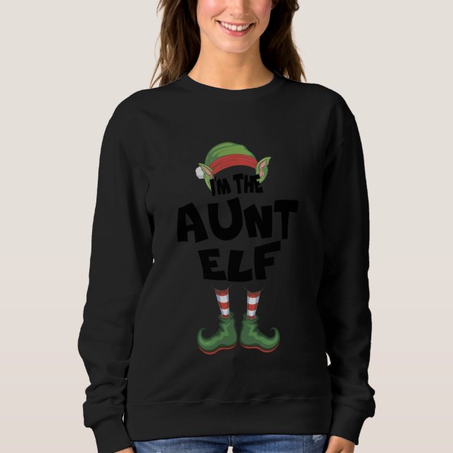 Jag är Moster Elf Julafton-fauntie för att matcha  T Shirt (Framsida)