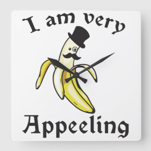 Jag är mycket tilltalande - Banana Pun Fyrkantig Klocka