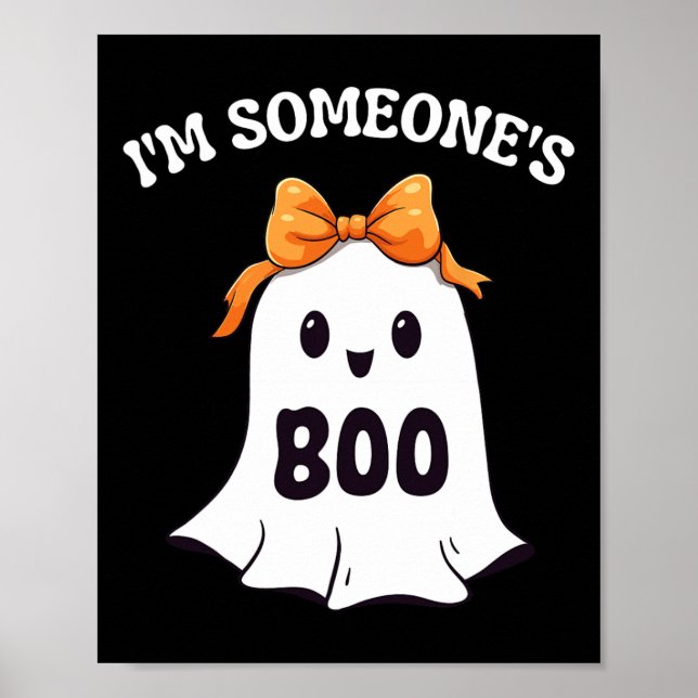 Jag är nån Boo Funny Halloween Ghost Matching C Poster (Framsidan)