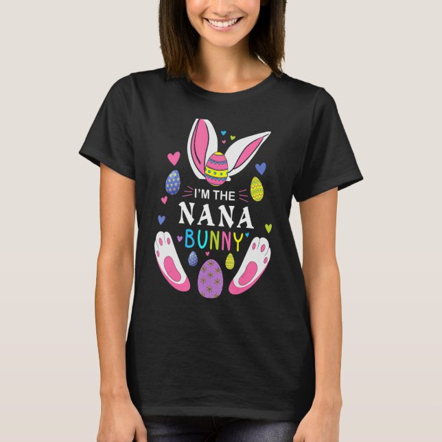 Jag är Nana Bunny Matching Family Påsk Party T Shirt (Framsida)