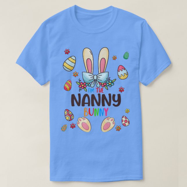 Jag är Nanny Bunny Påsk Day Matching Family Egg T Shirt (Design framsida)