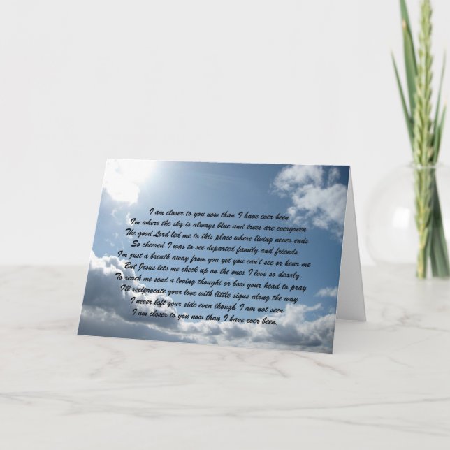 Jag är närmare dig nu än jag har... kort (Framsida)