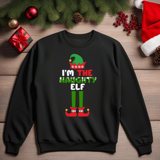 Jag är Naughty Elf Funny Jultröja T Shirt (I'm the Naughty Elf Funny Christmas Sweatshirt)