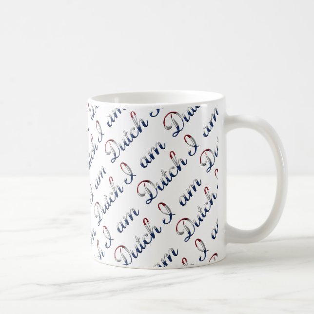 Jag är nederländska Land Pride Typography Mönster Kaffemugg (Höger)