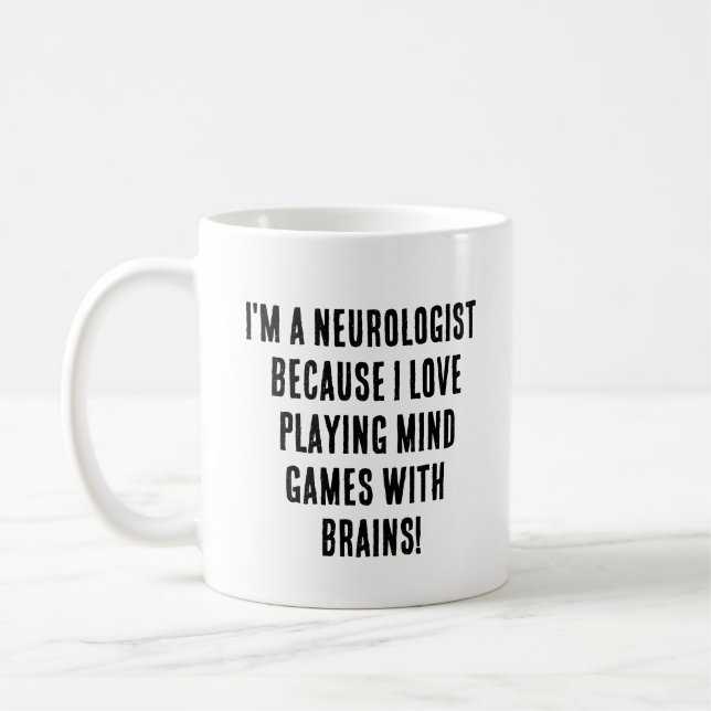 Jag är neurolog eftersom jag spelar sinnesspel i k kaffemugg (Vänster)