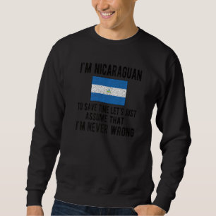 Jag är Nicaraguan Flagga Nicaragua Nicaraguan Root Lång Ärmad Tröja