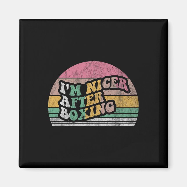 Jag är Nicer efter Boxing Retro Sunset Magnet (Framsidan)