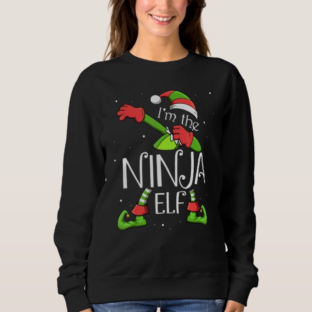 Jag är Ninja Elf Dabbing Jultomten Julafton for Fa T Shirt (Framsida)