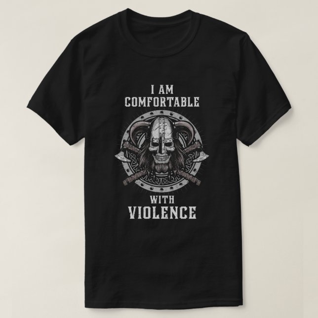 Jag är nöjd med Violence Valhalla Viking T Shirt (Design framsida)