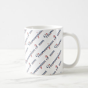Jag är Norsk Land Pride Typografi Mönster Kaffemugg