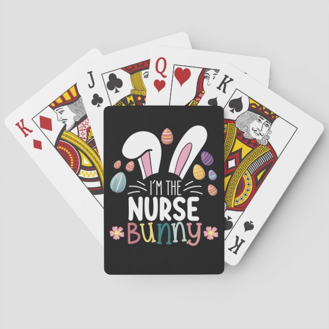 Jag är Nurse Bunny Påsk Matching Casinokort (Baksidan)