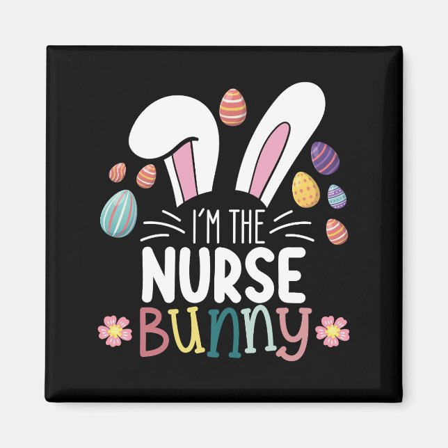 Jag är Nurse Bunny Påsk Matching Magnet (Framsidan)
