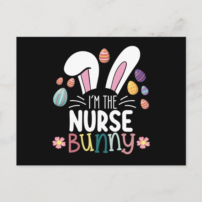 Jag är Nurse Bunny Påsk Matching Vykort (Framsida)