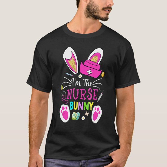 Jag är Nurse Bunny Rabbit Påsk T Shirt (Framsida)