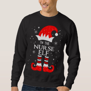 Jag är Nurse Elf Matching Family Group jul Lång Ärmad Tröja