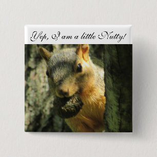Jag är Nutty Humous Squirrel Button Knapp