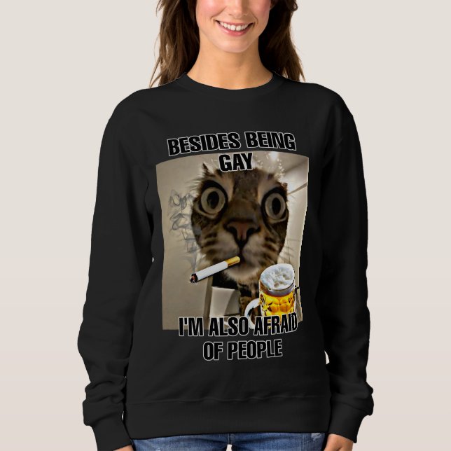Jag är också rädd för folk som kattmembran. t shirt (Framsida)