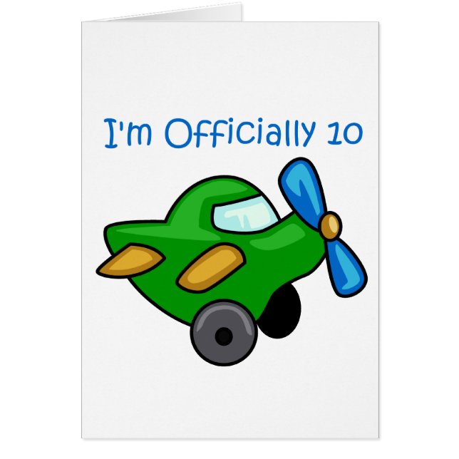 Jag är officiellt 10, Jet Flygplan Hälsningskort (Framsidan)