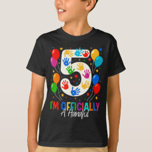 Jag är officiellt en Handfull Fem 5-års födelsedag T Shirt