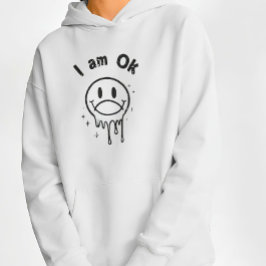 Jag är OK Smältande Smiley Ansikte Streetwear T-Sh T Shirt