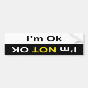 Jag är okej, Bumper Sticker Bildekal