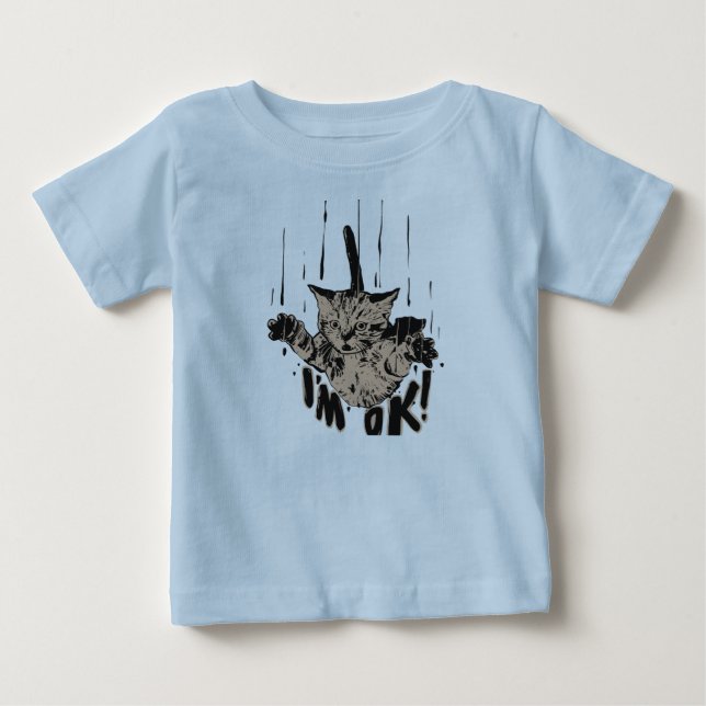 Jag är okej-fallande katt t shirt (Framsida)